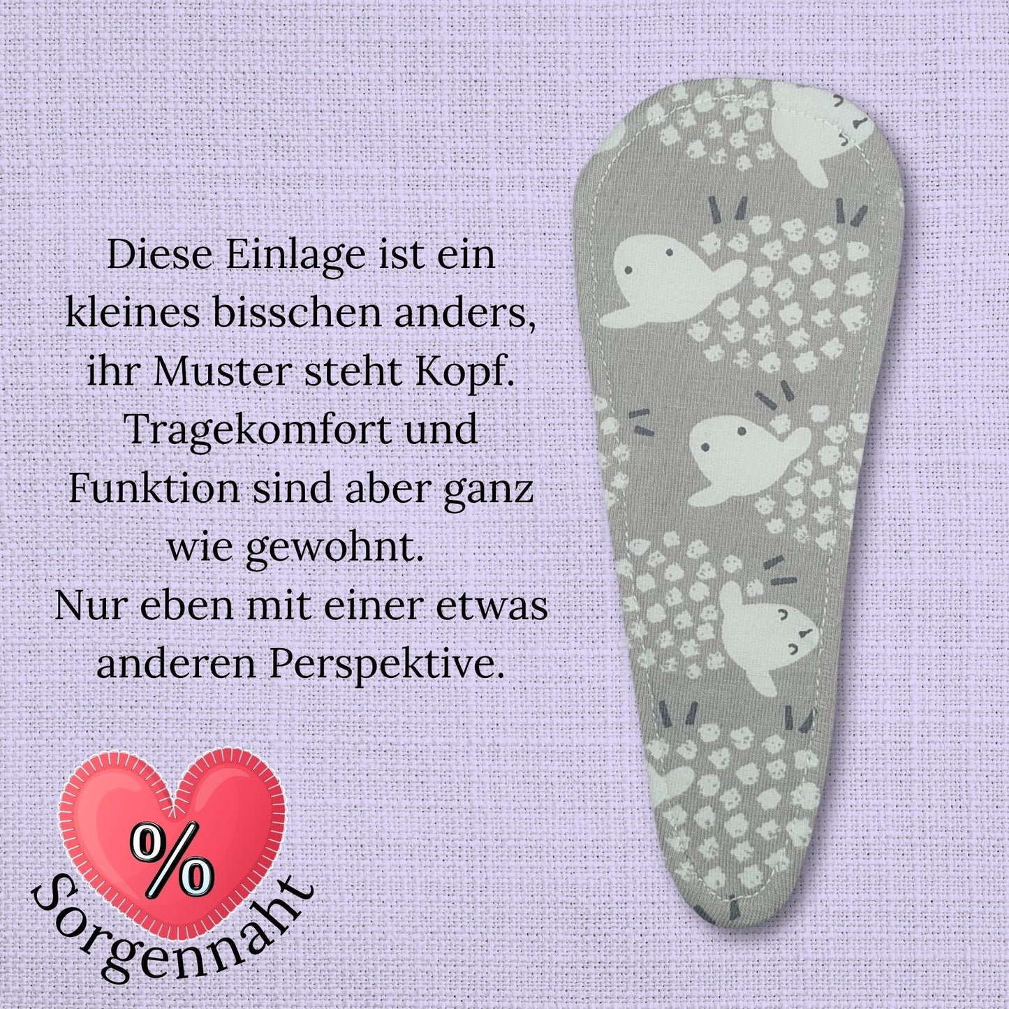 B-WARE Slipeinlage ohne Flügel für Strings / Tangas – Motiv: Lämmchen